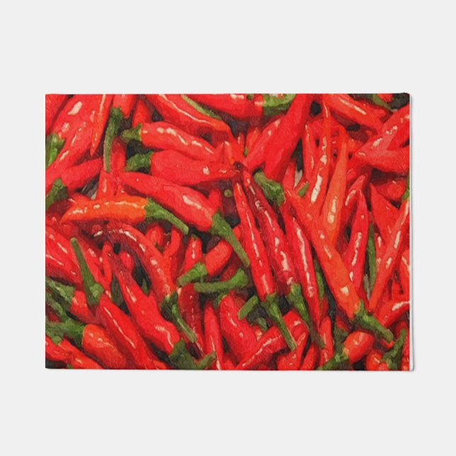 Paprikaschoten mit rotem Chili Fußmatte (Vorderseite)
