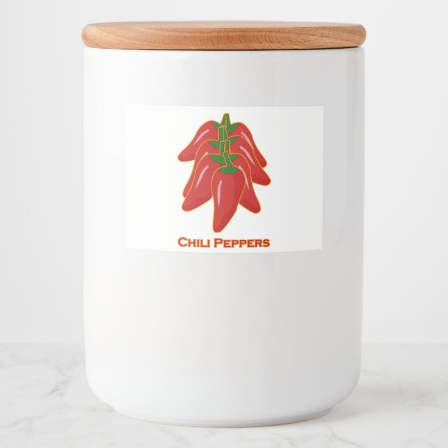 Paprikaschoten mit rotem Chili Lebensmitteletikett (Vorderseite)