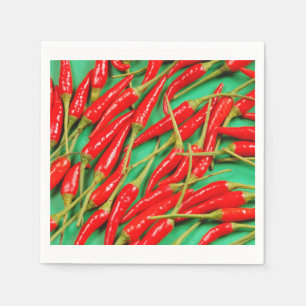 Paprikaschoten mit rotem Chili Serviette