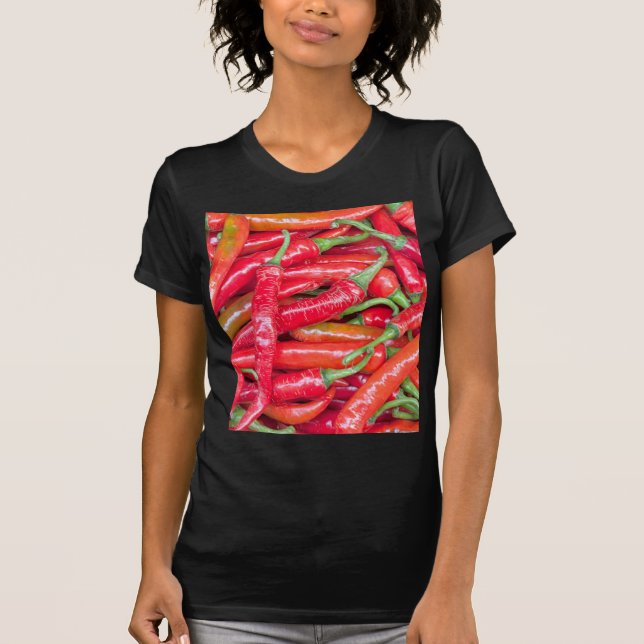 Paprikaschoten mit rotem Chili T-Shirt (Vorderseite)