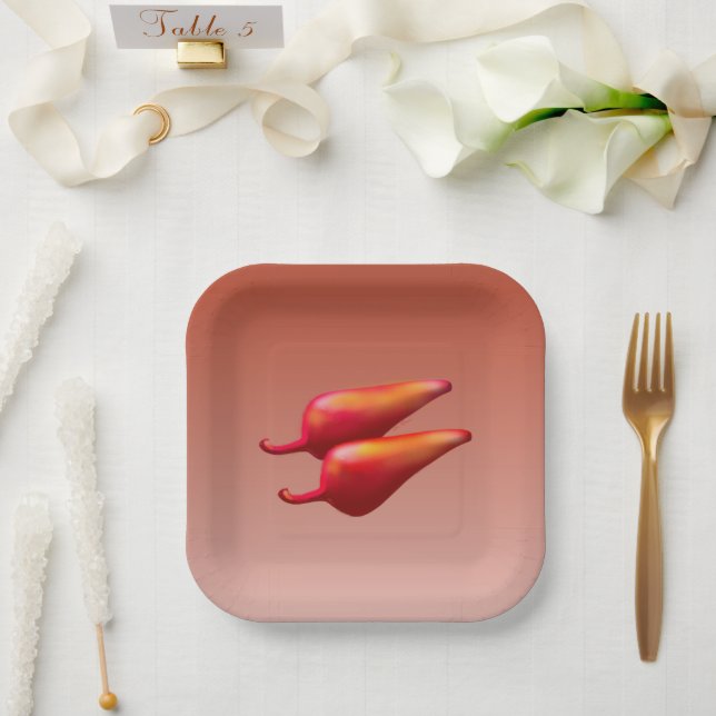 Paprikaschoten mit rotem Chili Teller (Hochzeit)