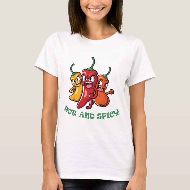Paprikaschoten mit scharfen Chilis T-Shirt (Vorderseite)