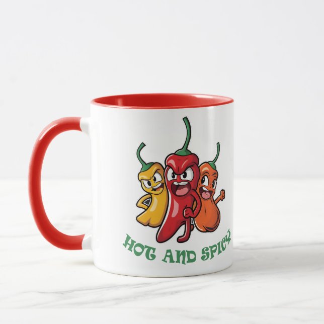 Paprikaschoten mit scharfen Chilis Tasse (Links)