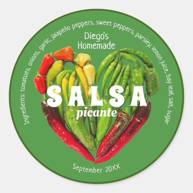 Paprikaschoten mit warmem, rotem Chili Runder Aufkleber (Vorderseite)