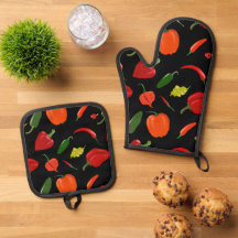 Paprikaschoten Oven Mitt & Pot Holder Set