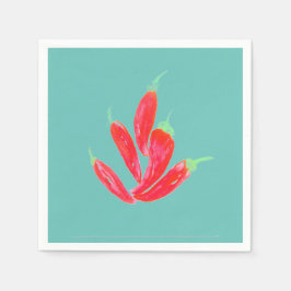 Paprikaschoten Rotes Habanero Chili Serviette