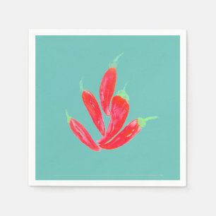 Paprikaschoten Rotes Habanero Chili Serviette