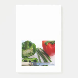 Paprikaschoten und Bohnen Post-it Klebezettel