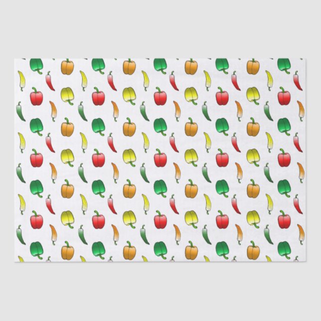 Paprikaschoten und süße, lange Paprikaschoten Seidenpapier (Vorderseite)