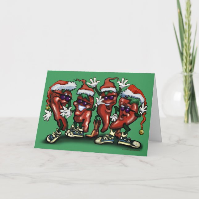Paprikaschoten Weihnachtskarte Feiertagskarte (Vorderseite)