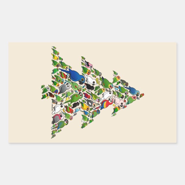 Paprot Christmas Tree Rechteckiger Aufkleber (Vorderseite)