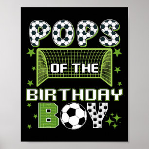 Paps der Geburtstagsjungen-Fußballgruppe Familienm Poster