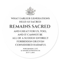Papst Benedikt Summorum Pontificum Zitat Aufkleber