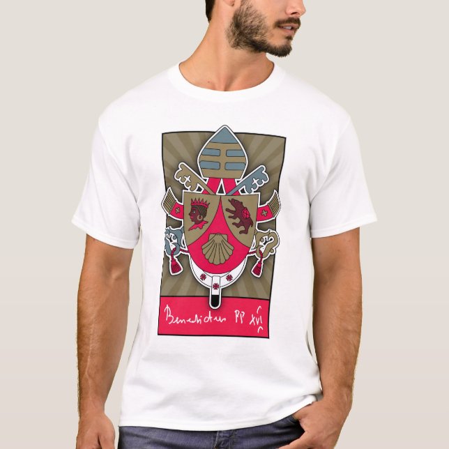 Papst Benedikt-Wappen T-Shirt (Vorderseite)