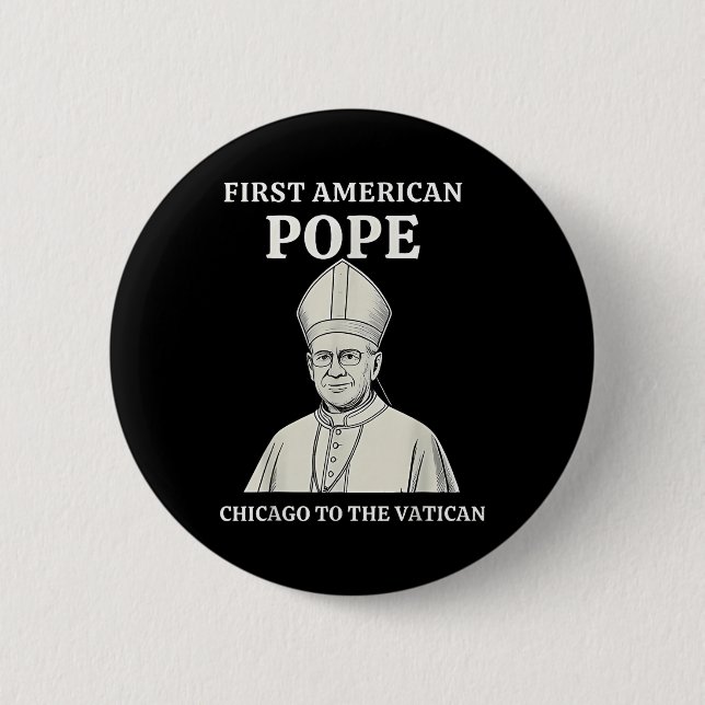 Papst Bobby Chicago - Katholischer Spaß Funny Da P Button (Vorderseite)
