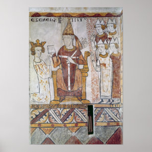 Papst Clement IV Investing Charles von Anjou Poster