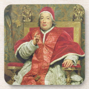 Papst Clement XIII (1693-1769) (Öl auf Leinwand) Getränkeuntersetzer