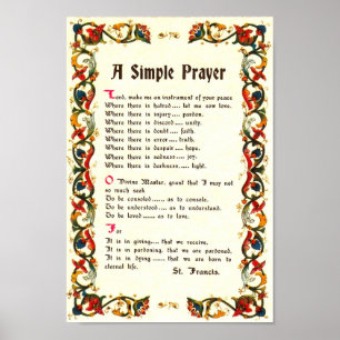 Papst Francis St. Francis SIMPLE PRAYER Poster