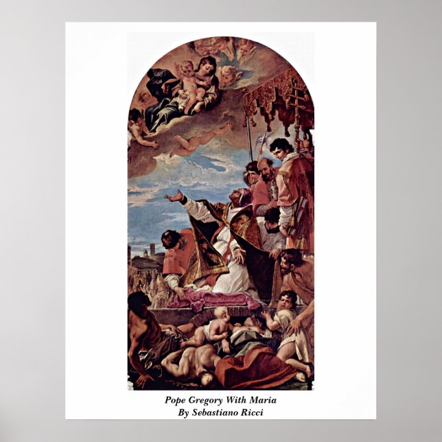 Papst Gregory mit Maria von Sebastiano Ricci Poster (Vorne)