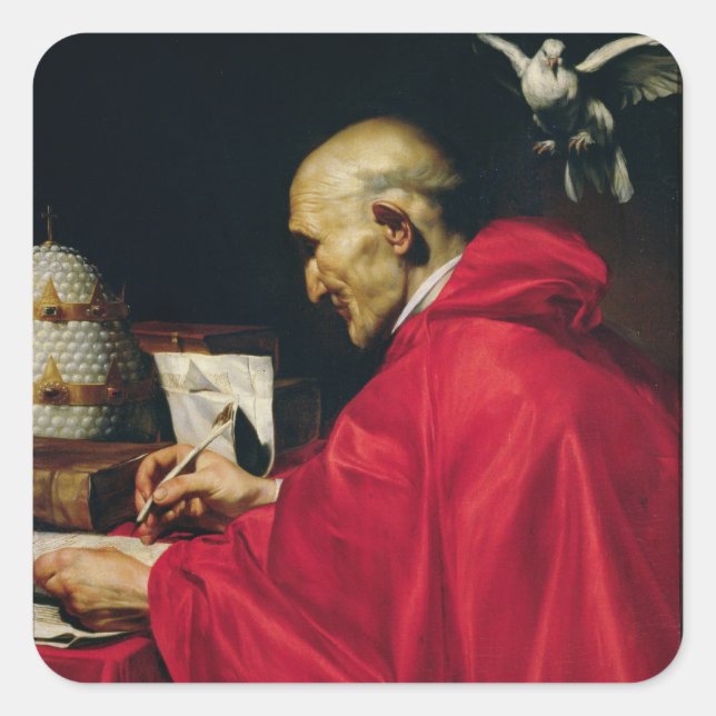 Papst Gregory vom Großen Quadratischer Aufkleber (Vorderseite)