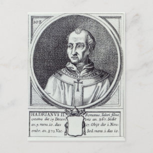Papst Hadrian II Postkarte