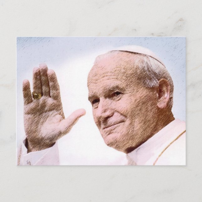 Papst Johannes Paul II Beatmungskarte Postkarte (Vorderseite)