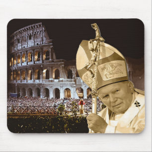 Papst Johannes Paul II., der Mousepad segnet