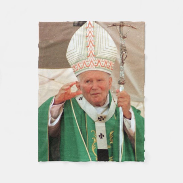 Papst Johannes Paul II Fleecedecke (Vorderseite)