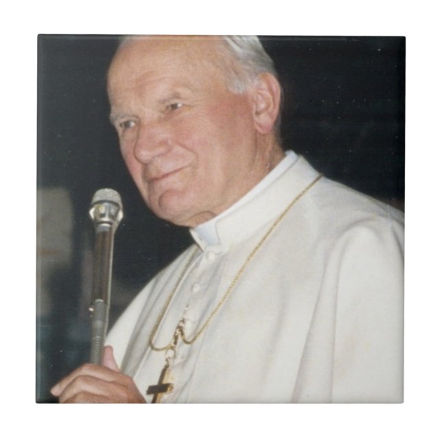 Papst Johannes Paul II Portrait Fliese (Vorderseite)