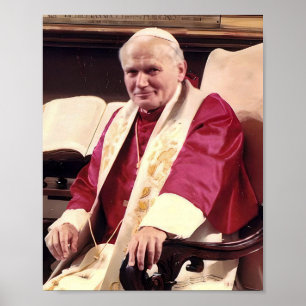 Papst Johannes Paul II Portrait Poster