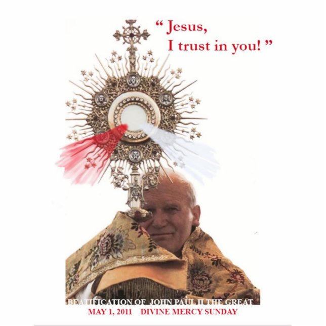Papst Johannes Paul II. u. göttliches Gnade Freistehende Fotoskulptur (Vorne)