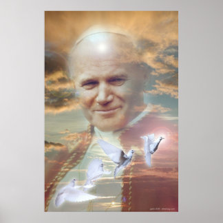 Papst Johannes Paul II von Gregory Gallo Poster