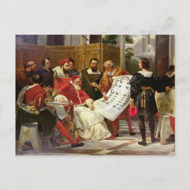 Papst Julius II. bestellt Bramante Postkarte (Vorderseite)