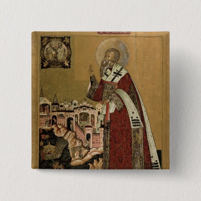 Papst Klemens mit Szenen von seinem Leben Button (Vorderseite)