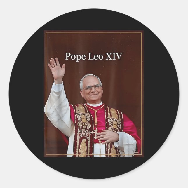 Papst Leo Xiv 0 Runder Aufkleber (Vorderseite)