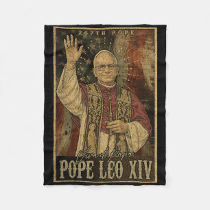 Papst Leo Xiv 14. Erster amerikanischer Papst USA Fleecedecke