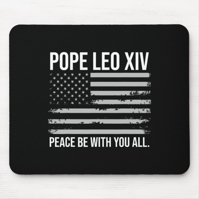 Papst Leo Xiv 14. Erster amerikanischer Papst USA  Mousepad (Vorne)