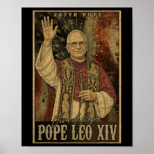 Papst Leo Xiv 14. Erster amerikanischer Papst USA  Poster