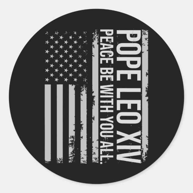 Papst Leo Xiv 14. Erster amerikanischer Papst USA  Runder Aufkleber (Vorderseite)