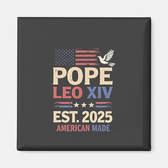 Papst Leo XIV. 2025 4. Juli USA Flag Magnet (Vorne)