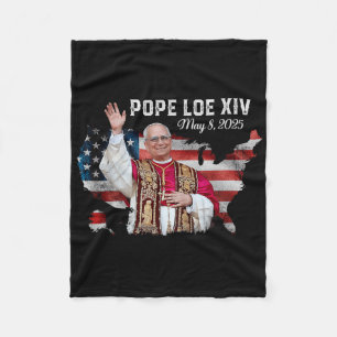 Papst Leo Xiv 8. Mai 2025 - Amerikanische Flagge Fleecedecke