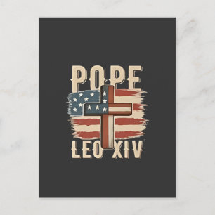 Papst Leo XIV Christliche Kirche Da Papst USA-Flag Ankündigungspostkarte