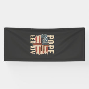 Papst Leo XIV Christliche Kirche Da Papst USA-Flag Banner