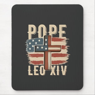 Papst Leo XIV Christliche Kirche Da Papst USA-Flag Mousepad