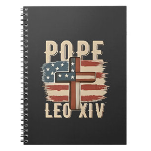 Papst Leo XIV Christliche Kirche Da Papst USA-Flag Notizblock