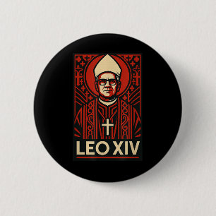 Papst Leo Xiv - Christliches Grafikdesign Button