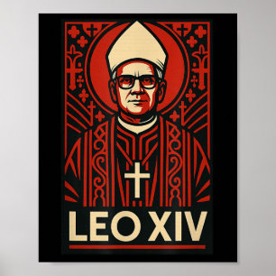 Papst Leo Xiv - Christliches Grafikdesign Poster