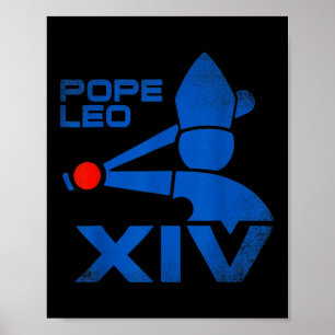 Papst Leo Xiv Da Pope Leo 14 Baseball Poster