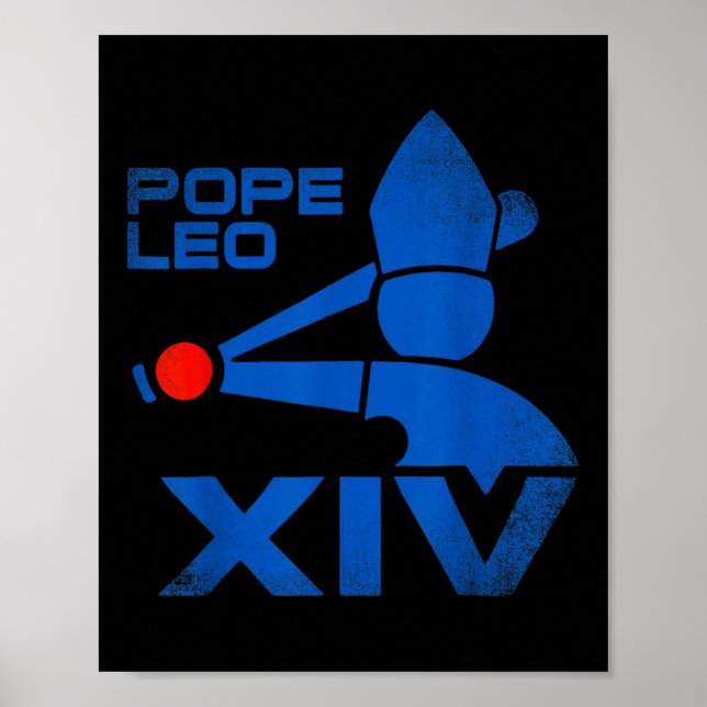 Papst Leo Xiv Da Pope Leo 14 Baseball Poster (Vorne)