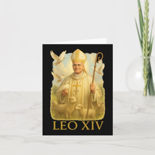 Papst Leo Xiv Doves - Christlich katholischer Glau Karte (Vorderseite)